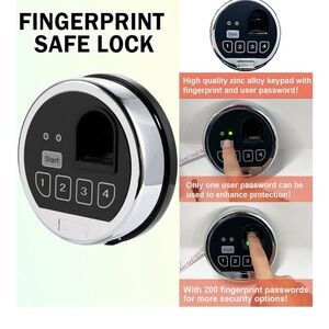 Fingerprint Safe Lock with Black and Silver Finish